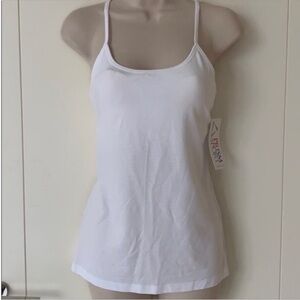 Prismsport White Built In Bra Tank Top Workout Medium